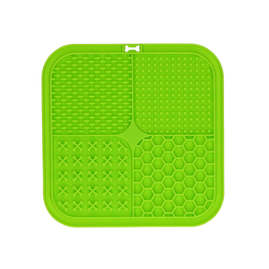 Eat Slow Live Longer Lick Mat QuadGreen - slickmatta med fyra mönster