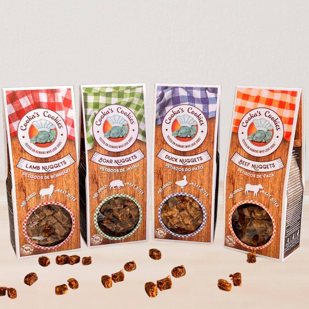 Cooka's Cookies Boar Nuggets - lufttorkade köttbitar för hundar och vissa katter