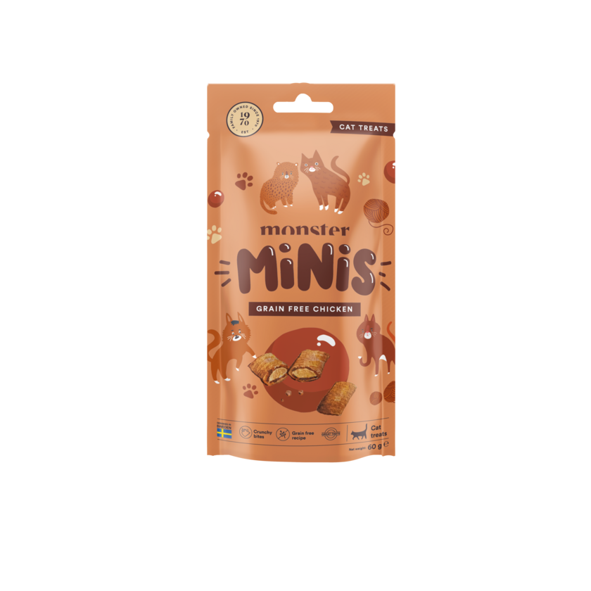 Monster Cat Treats Minis Grain Free Chicken 60 g