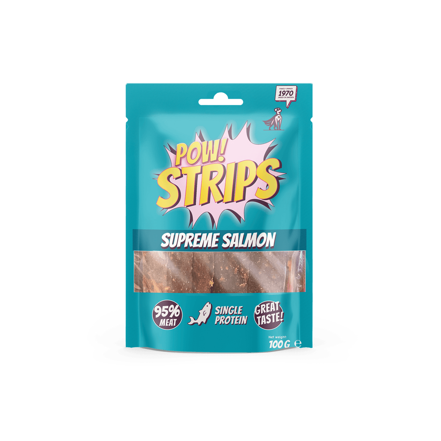 POW Strips SUPREME SALMON - treats med 95 % muskelkött från lax
