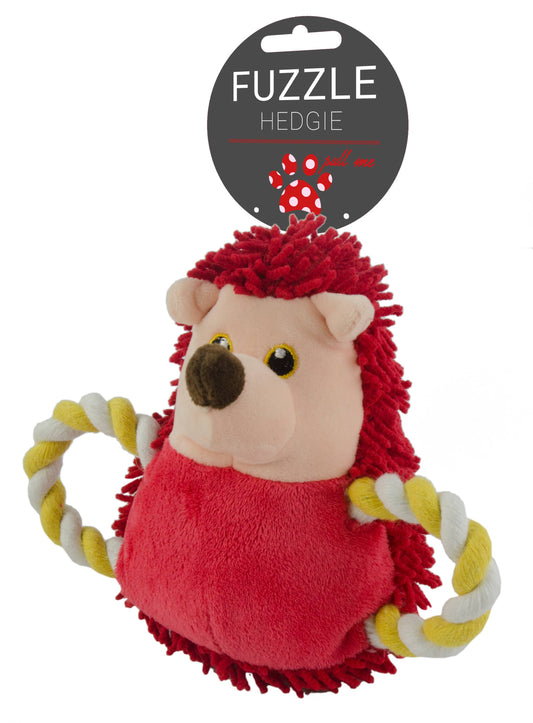 Fuzzle Hedgie Pull Me röd hundleksak