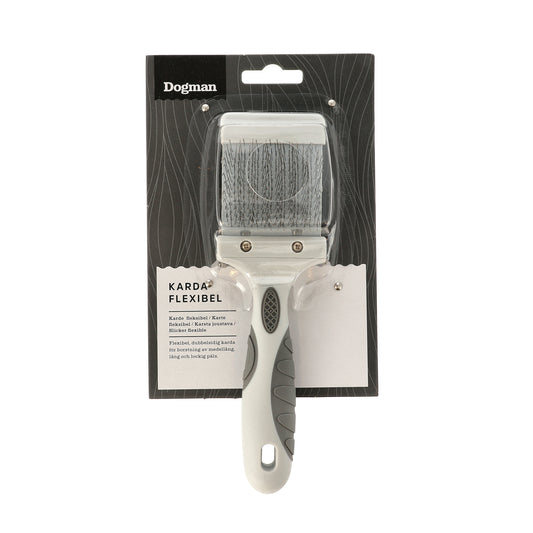 Flexibel dubbelsidig karda