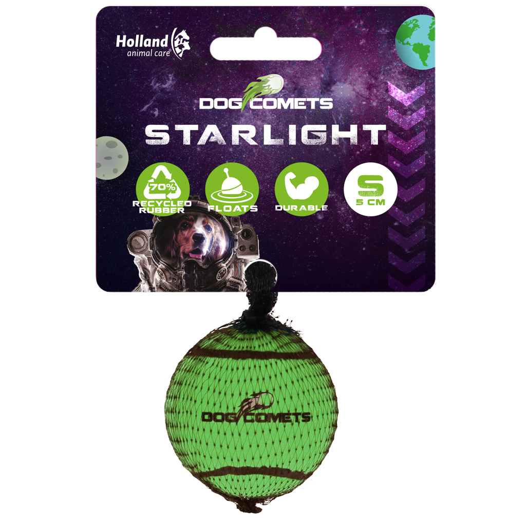 Dog Comets Starlight tennisboll S grön, 1 st