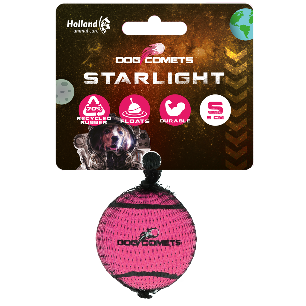 Hundkometer Starlight Tennisboll S Rosa 1:a
