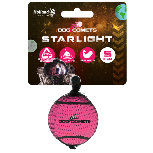 Hundkometer Starlight Tennisboll S Rosa 1:a