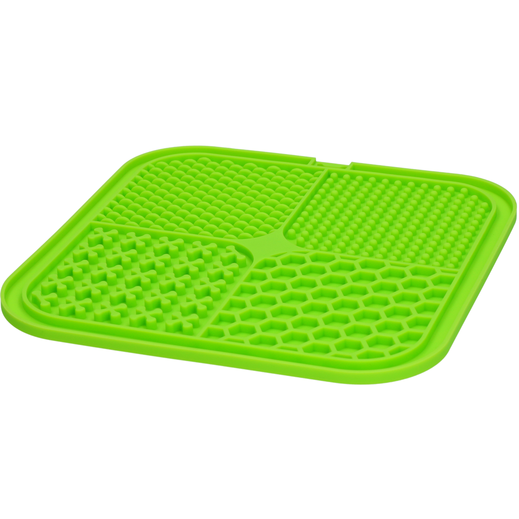 Eat Slow Live Longer Lick Mat QuadGreen - slickmatta med fyra mönster