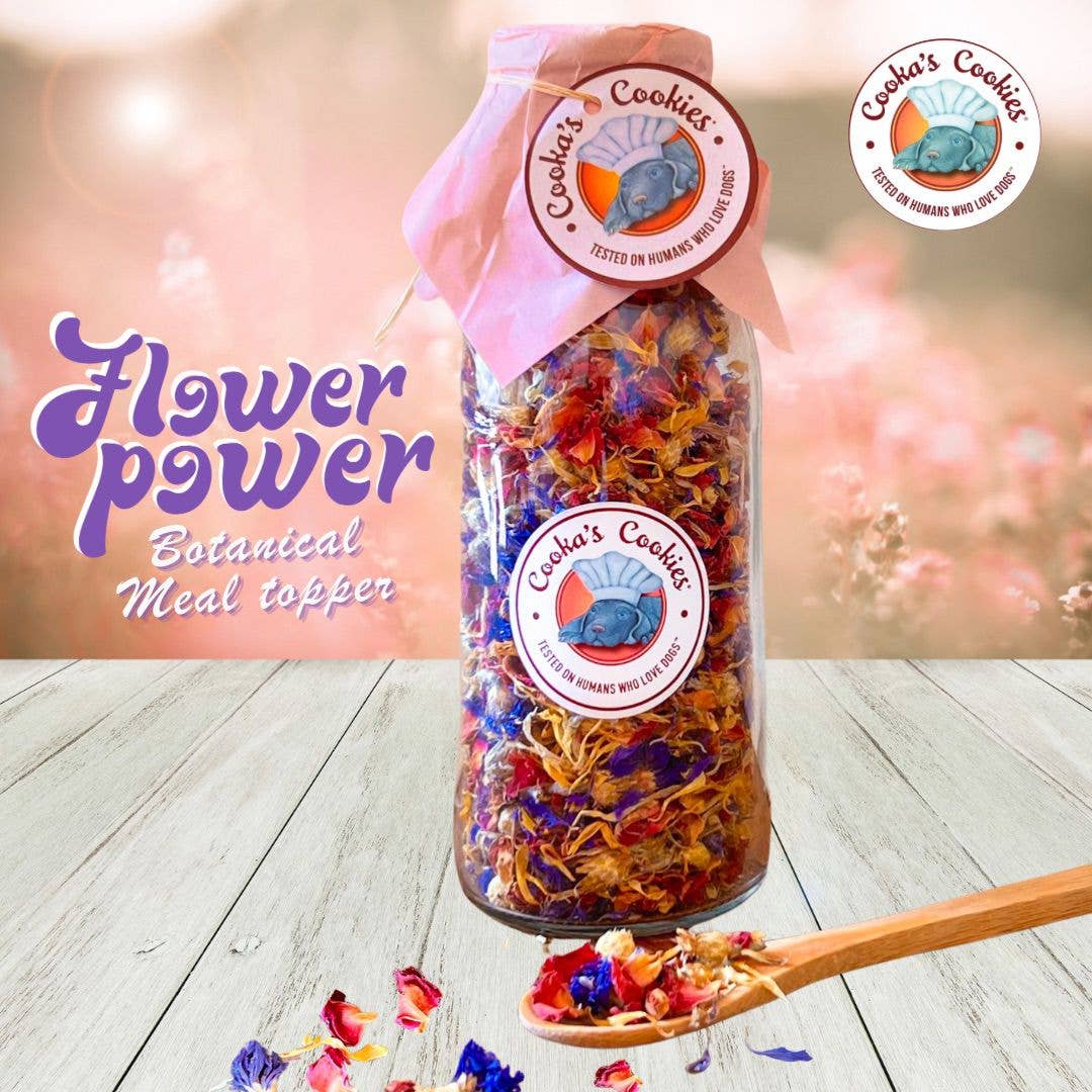 Flower Power lufttorkad måltidstoppning med blomblad