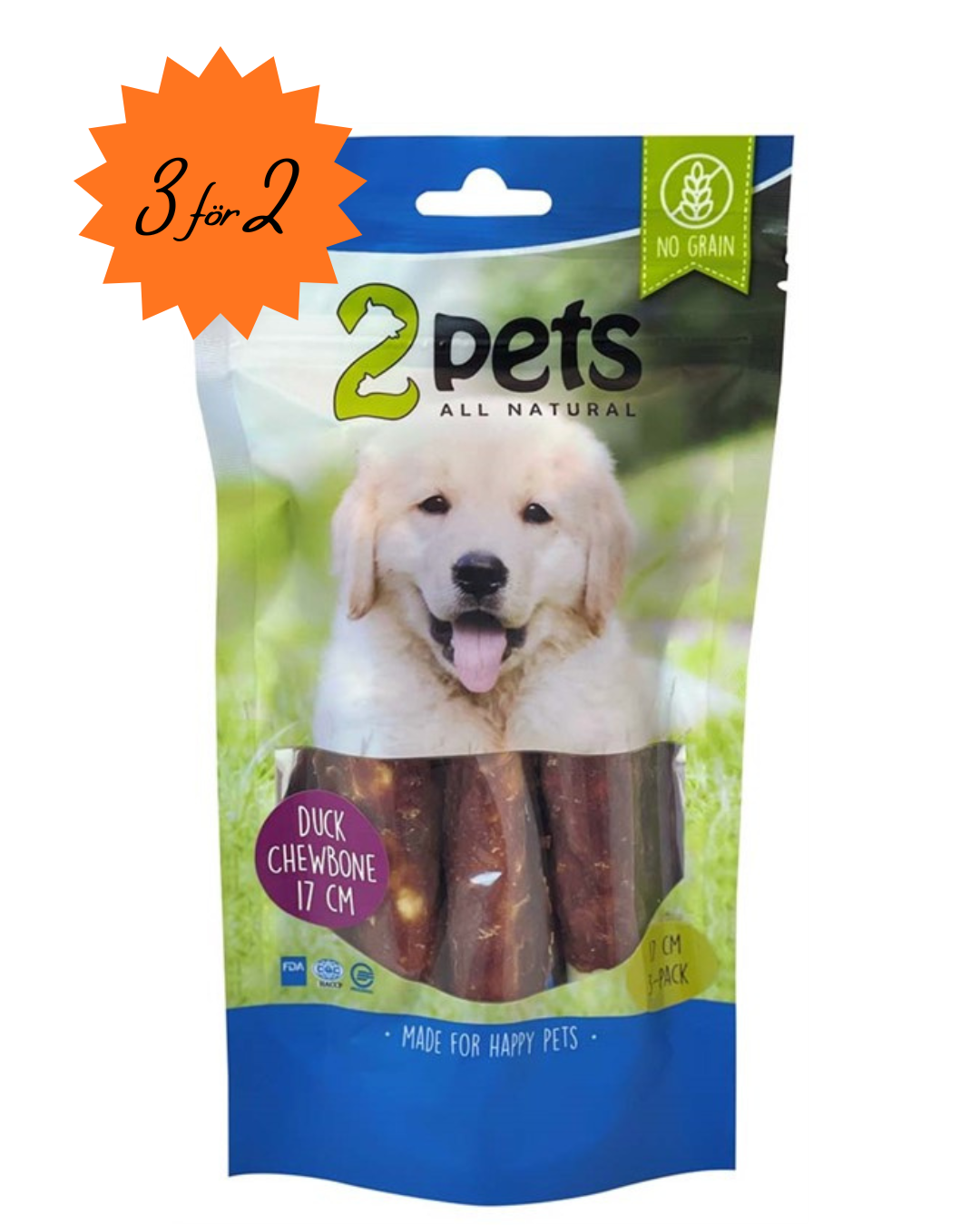 2pets Tuggrulle m ankfilé 17cm 3-pack, 140g
