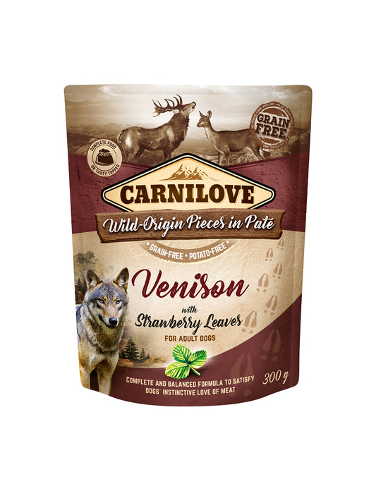 CL Dog Pouch Paté Venison with Strawb 300 g