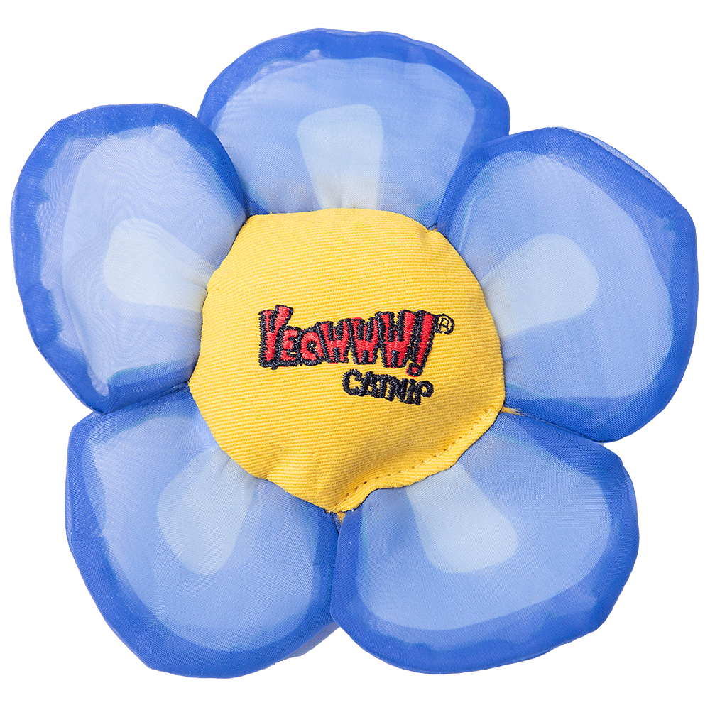 Yeowww Blå blomleksak med kattmynta