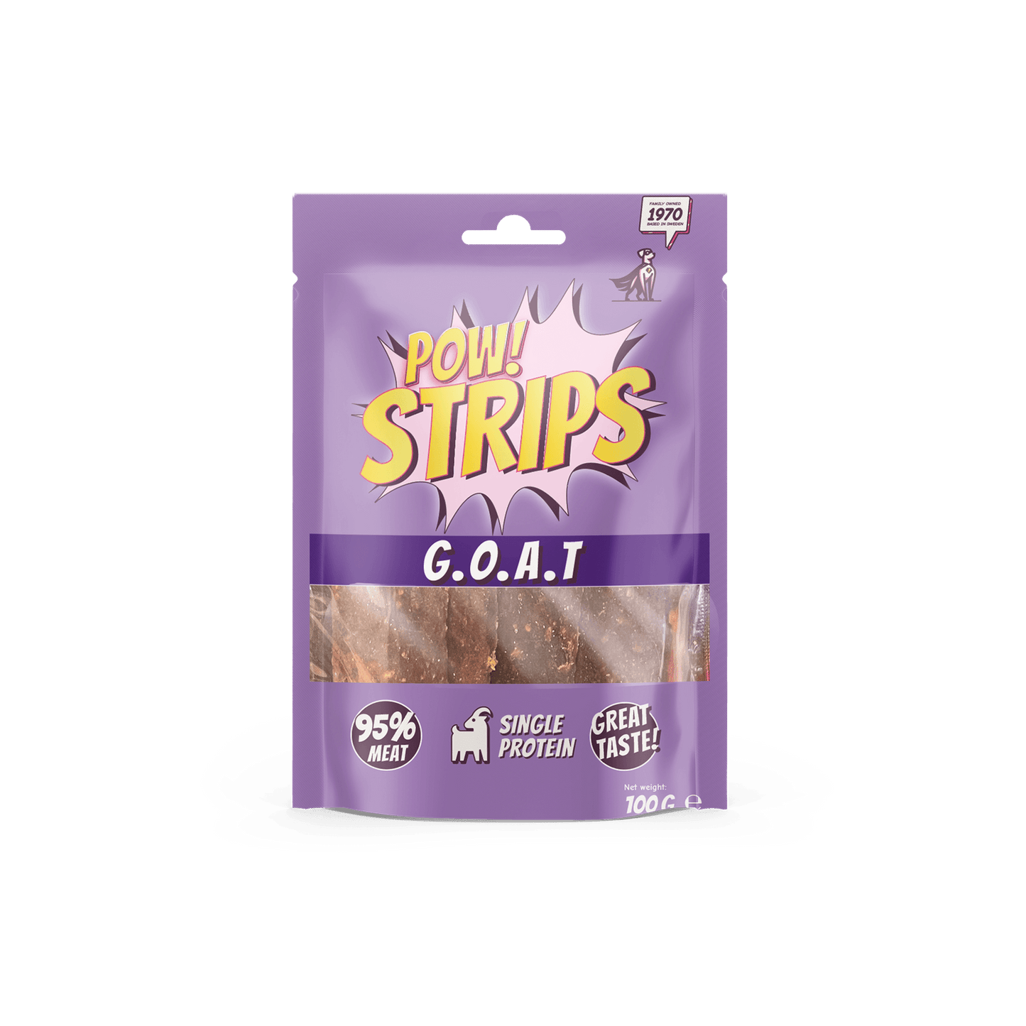 POW Strips G.O.A.T - treats med 95 % muskelkött från get