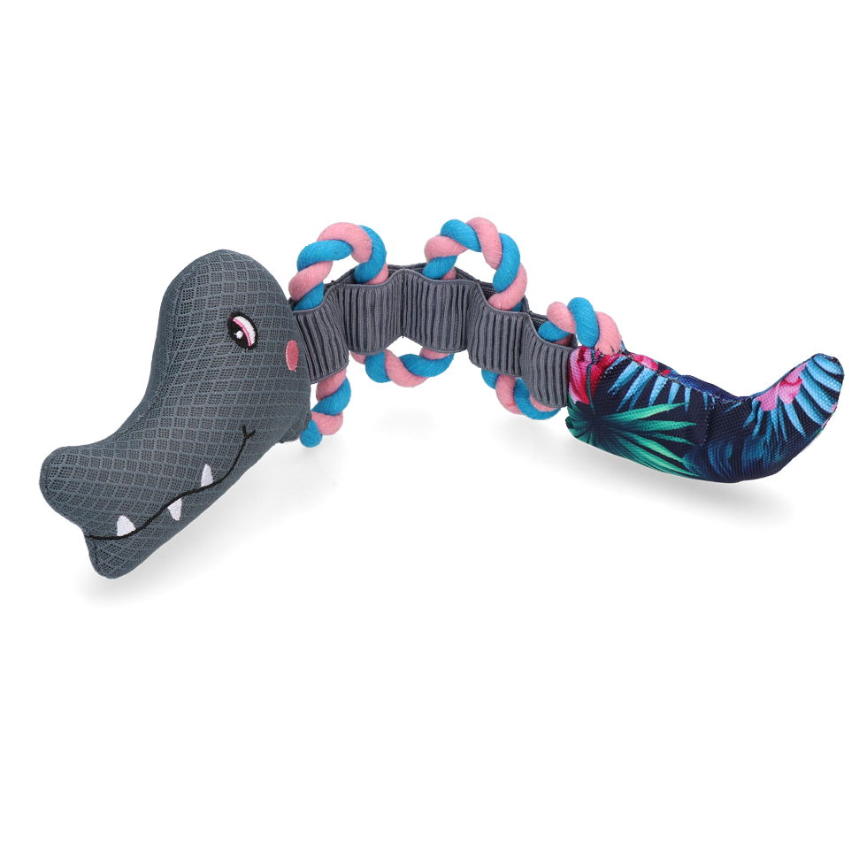 CoolPets Dragleksak Crocky rep (Blomma)
