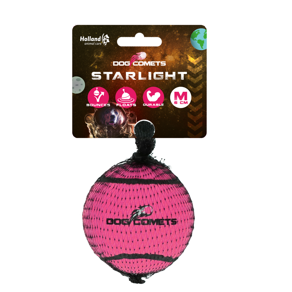 Hundkometer Starlight Tennisboll M Rosa 1st