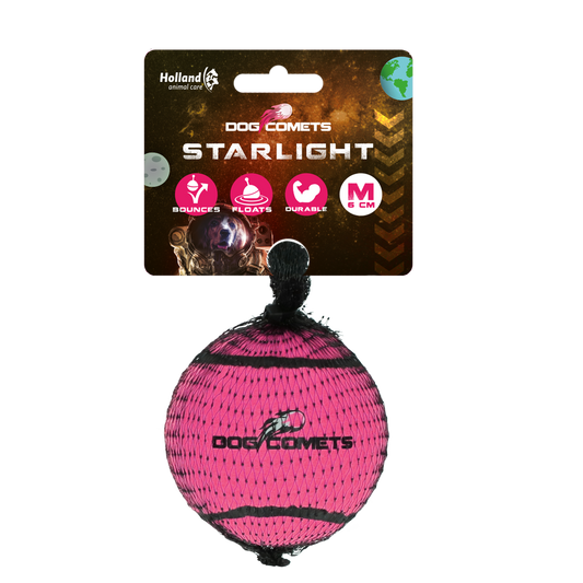 Hundkometer Starlight Tennisboll M Rosa 1st