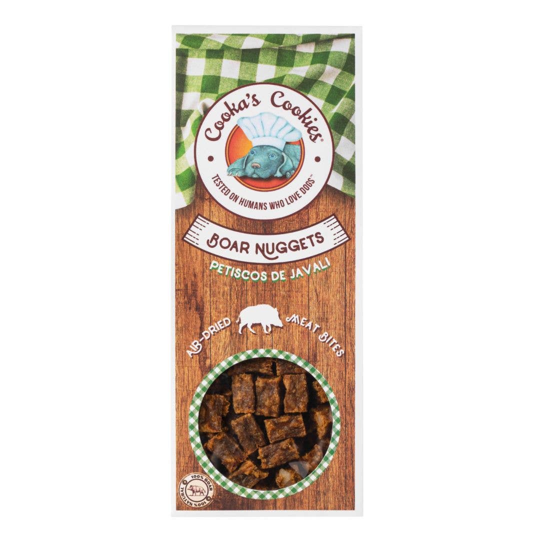 Cooka's Cookies Boar Nuggets - lufttorkade köttbitar för hundar och vissa katter