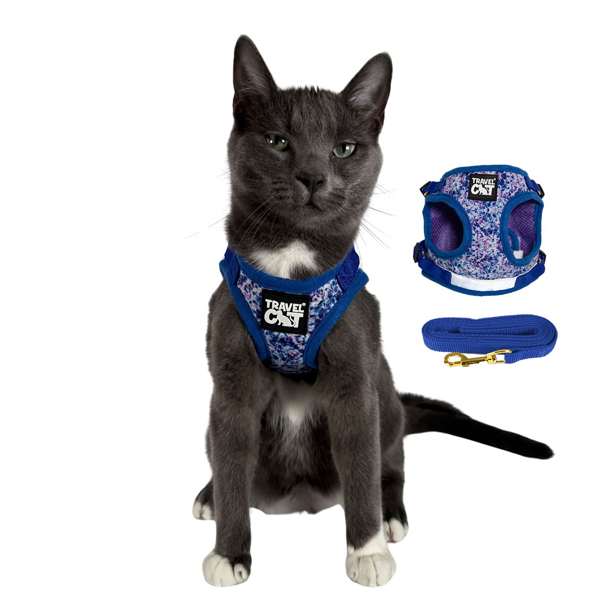 ”Den Groovy katt” Tie Dye Limited Edition sele & koppel Set