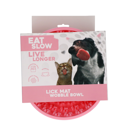 Slickmatta wobbelkom för hund och katt, rosa
