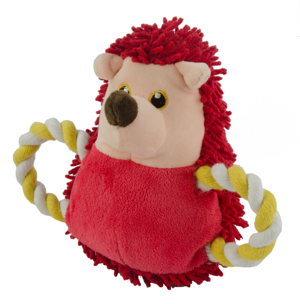Fuzzle Hedgie Pull Me röd hundleksak