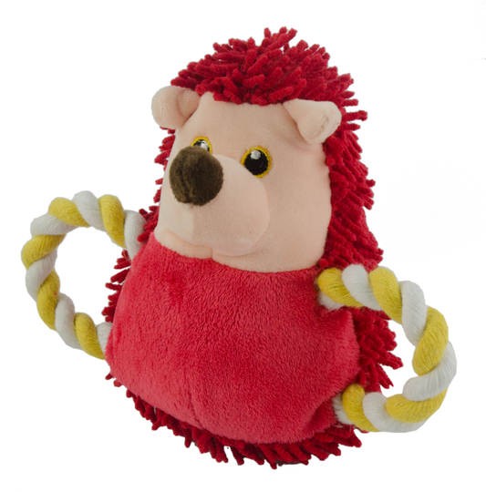 Fuzzle Hedgie Pull Me röd hundleksak