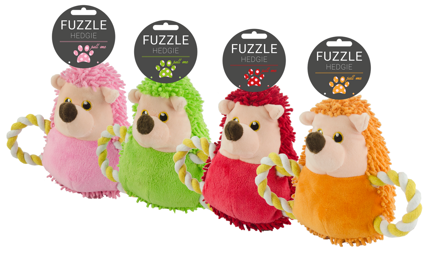 Fuzzle Hedgie Pull Me röd hundleksak